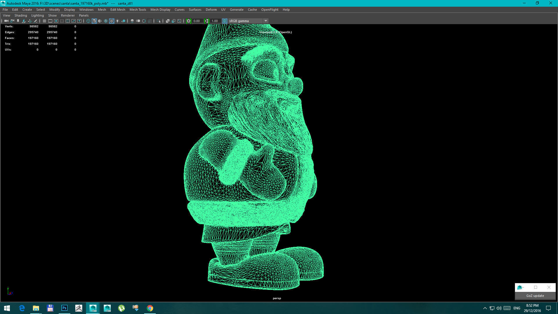 santa claus new year Christmas happy gnome garden sculpture cele 3D print model_4