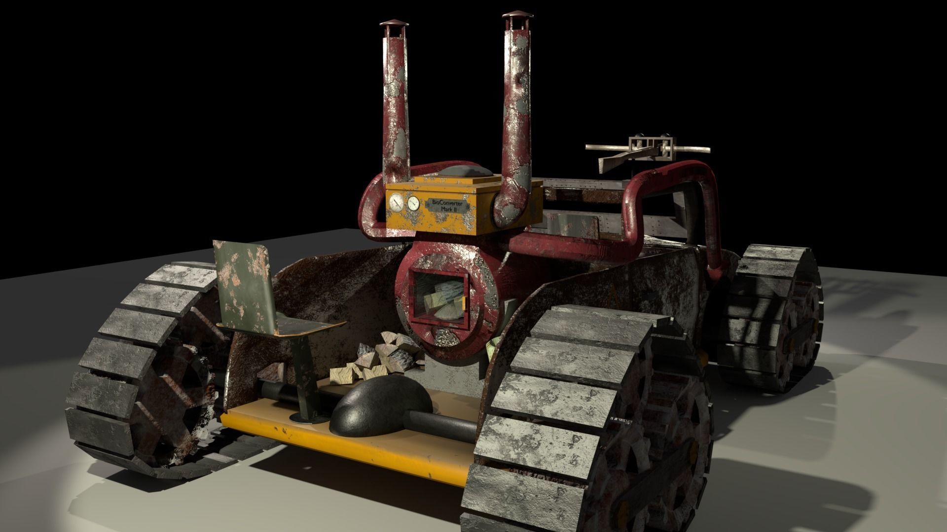 Apocalyptic Car Free 3D model_2