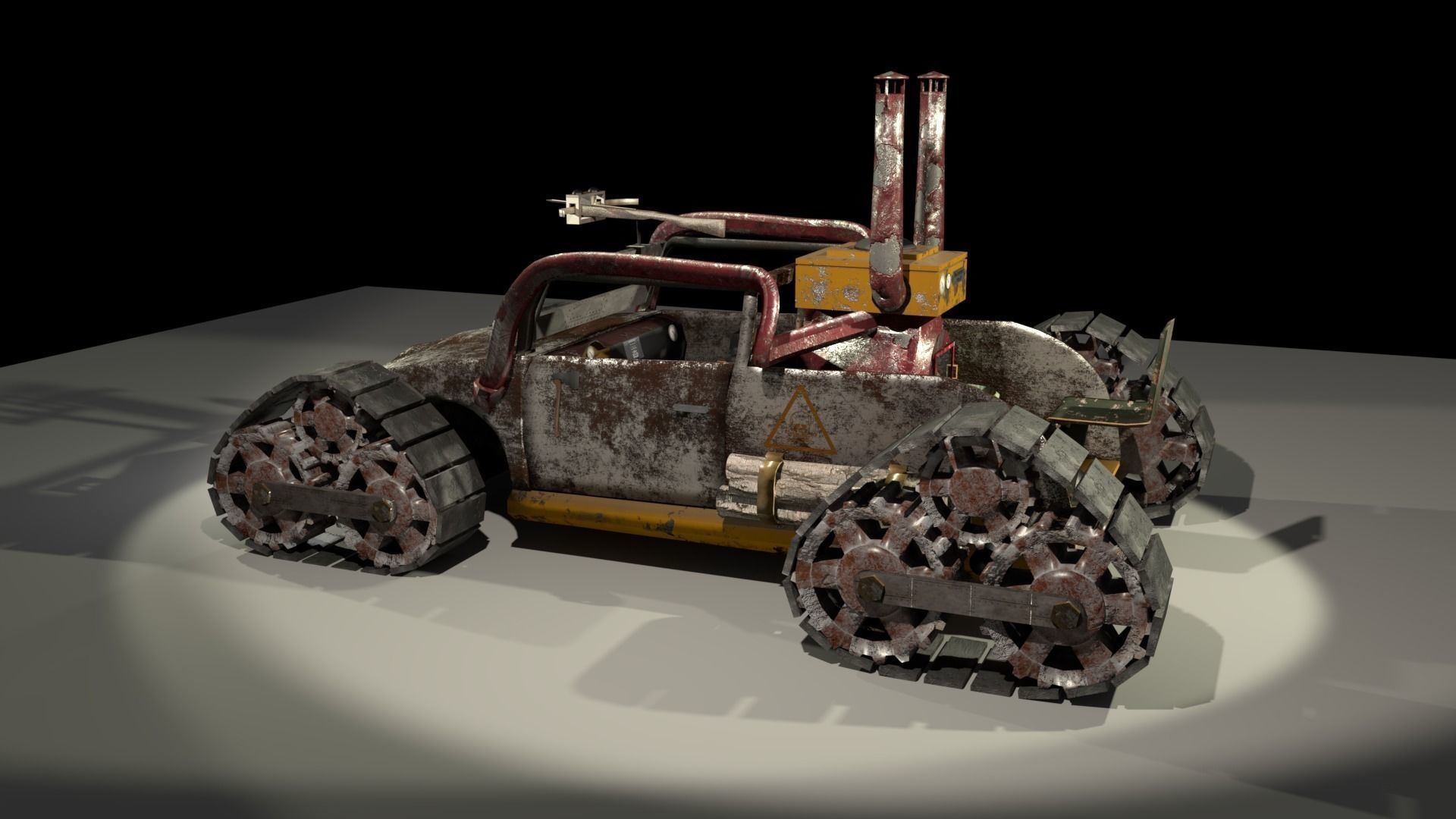 Apocalyptic Car Free 3D model_1