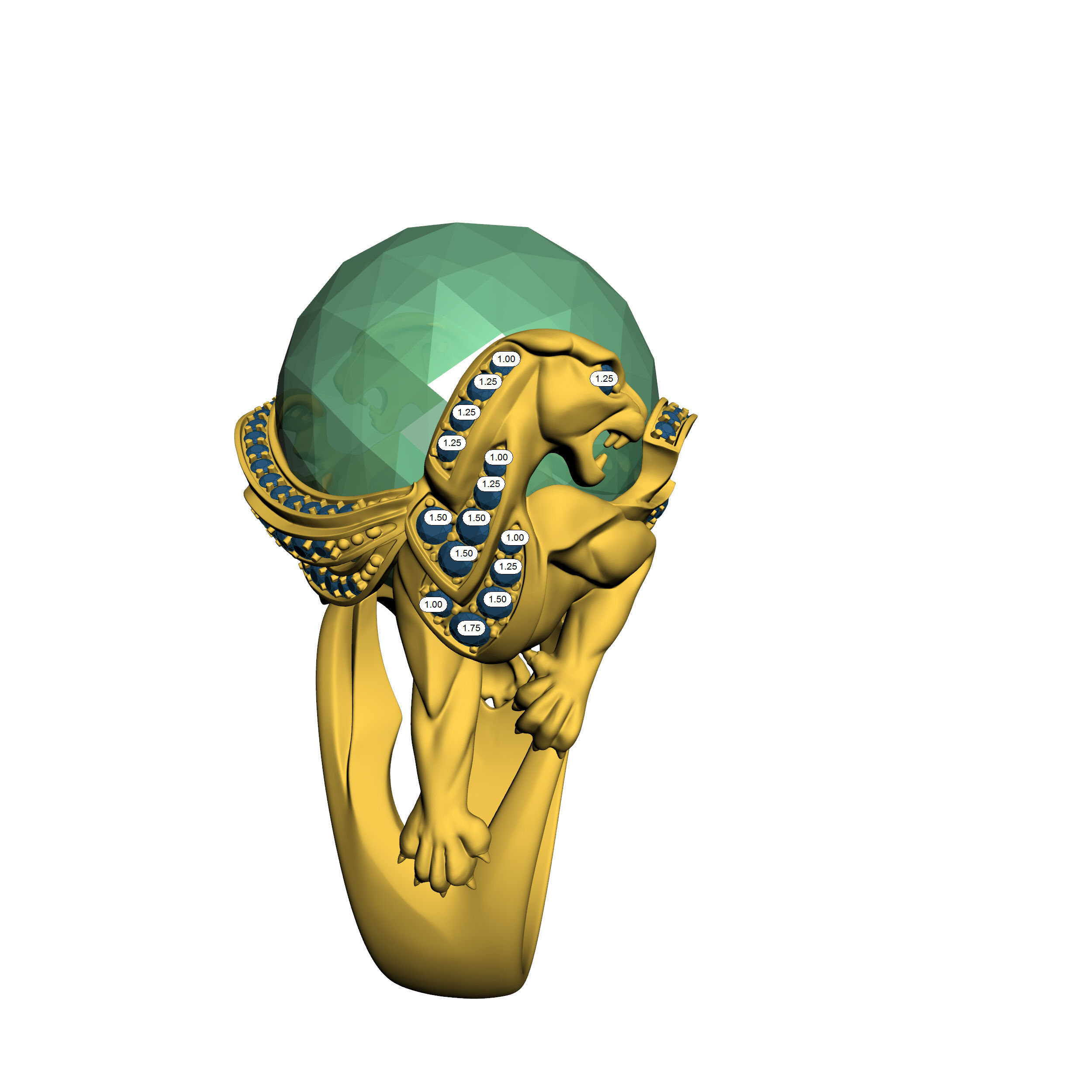 Ring Leo 3D print model_3