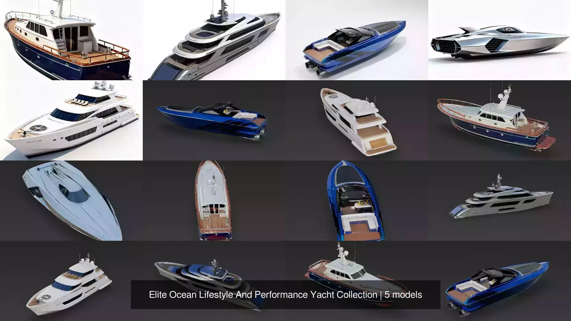 Elite Ocean Lifestyle And Performance Yacht Collection 3D Model Pack