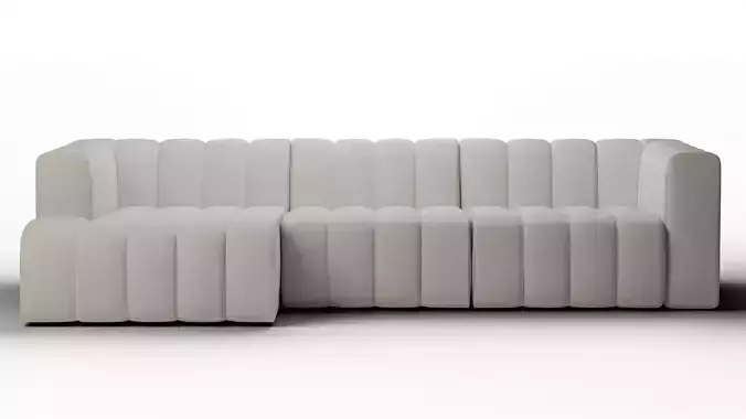 Langham Channeled 3-Piece Sectional - Modern Tuxedo-Style Sofa