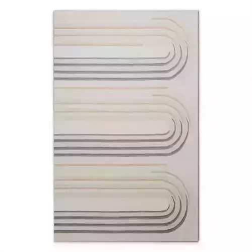 Illusion Geometric Area Rug - Alabaster 5x8 Contemporary Edition