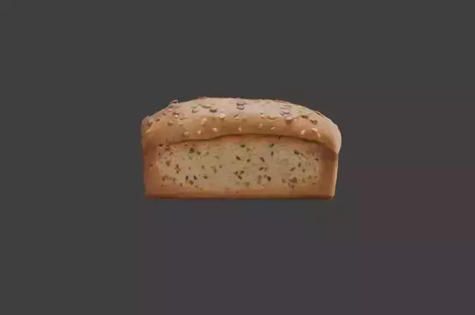 Fresh Bread Low-poly 3D model 2