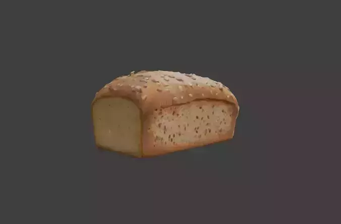Fresh Bread Low-poly 3D model 3