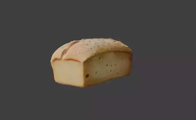 Fresh Bread Low-poly 3D model 7