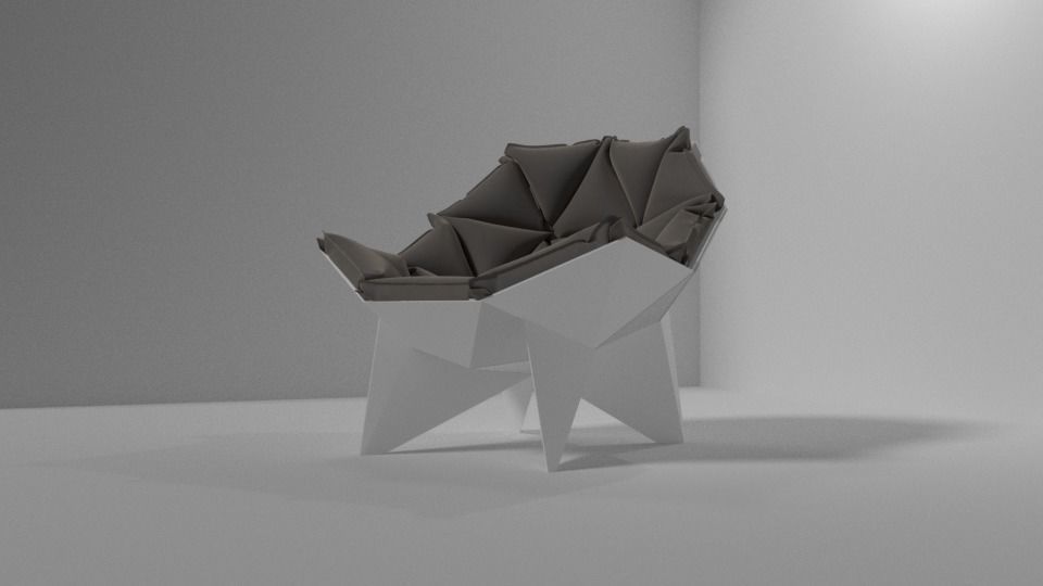Chair origami 3D model_0