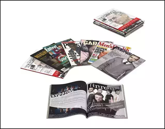 Magazine set of blank notebooks 3D model