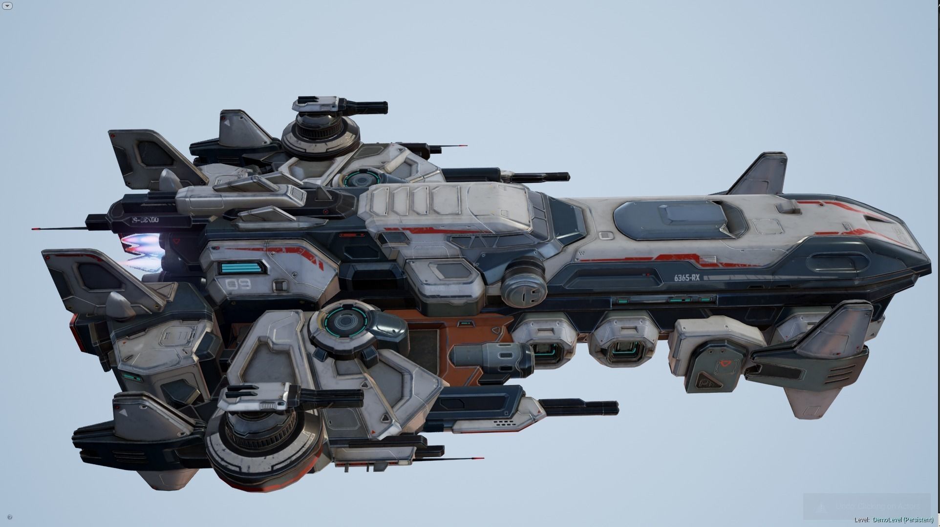 Spaceship Nemesis - low poly Low-poly 3D model_6