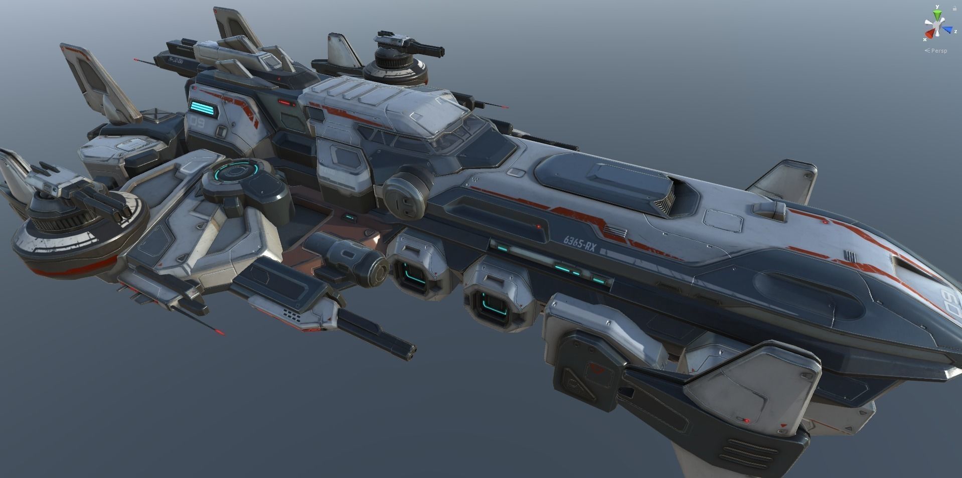 Spaceship Nemesis - low poly Low-poly 3D model_61