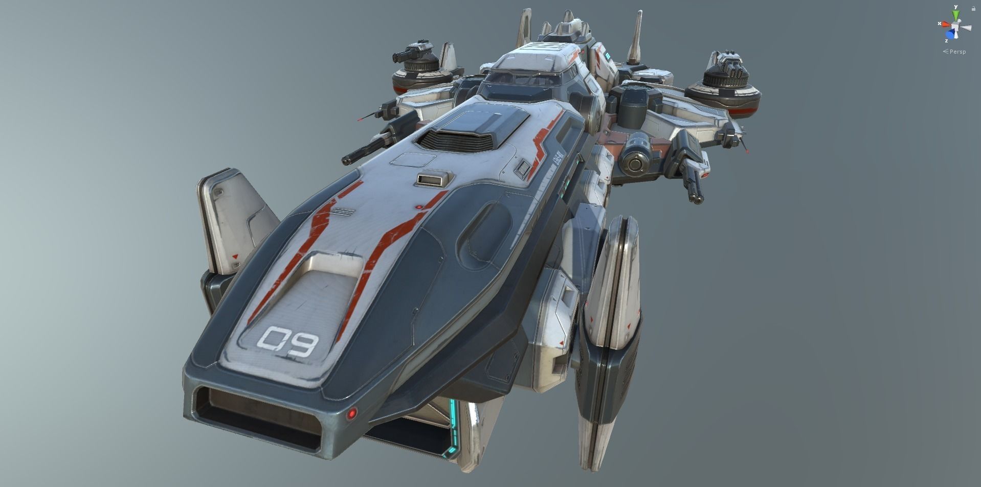 Spaceship Nemesis - low poly Low-poly 3D model_52