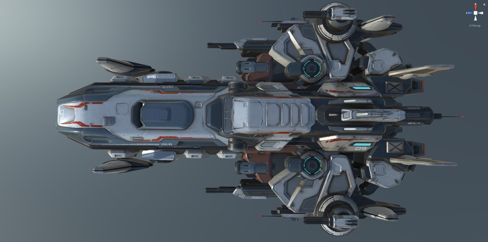 Spaceship Nemesis - low poly Low-poly 3D model_59