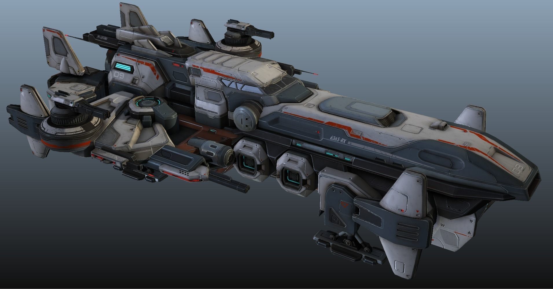 Spaceship Nemesis - low poly Low-poly 3D model_43