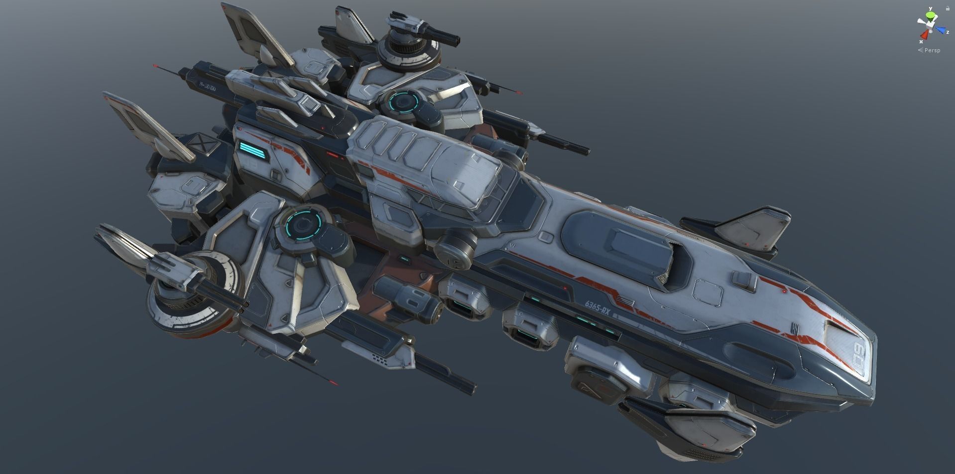 Spaceship Nemesis - low poly Low-poly 3D model_60