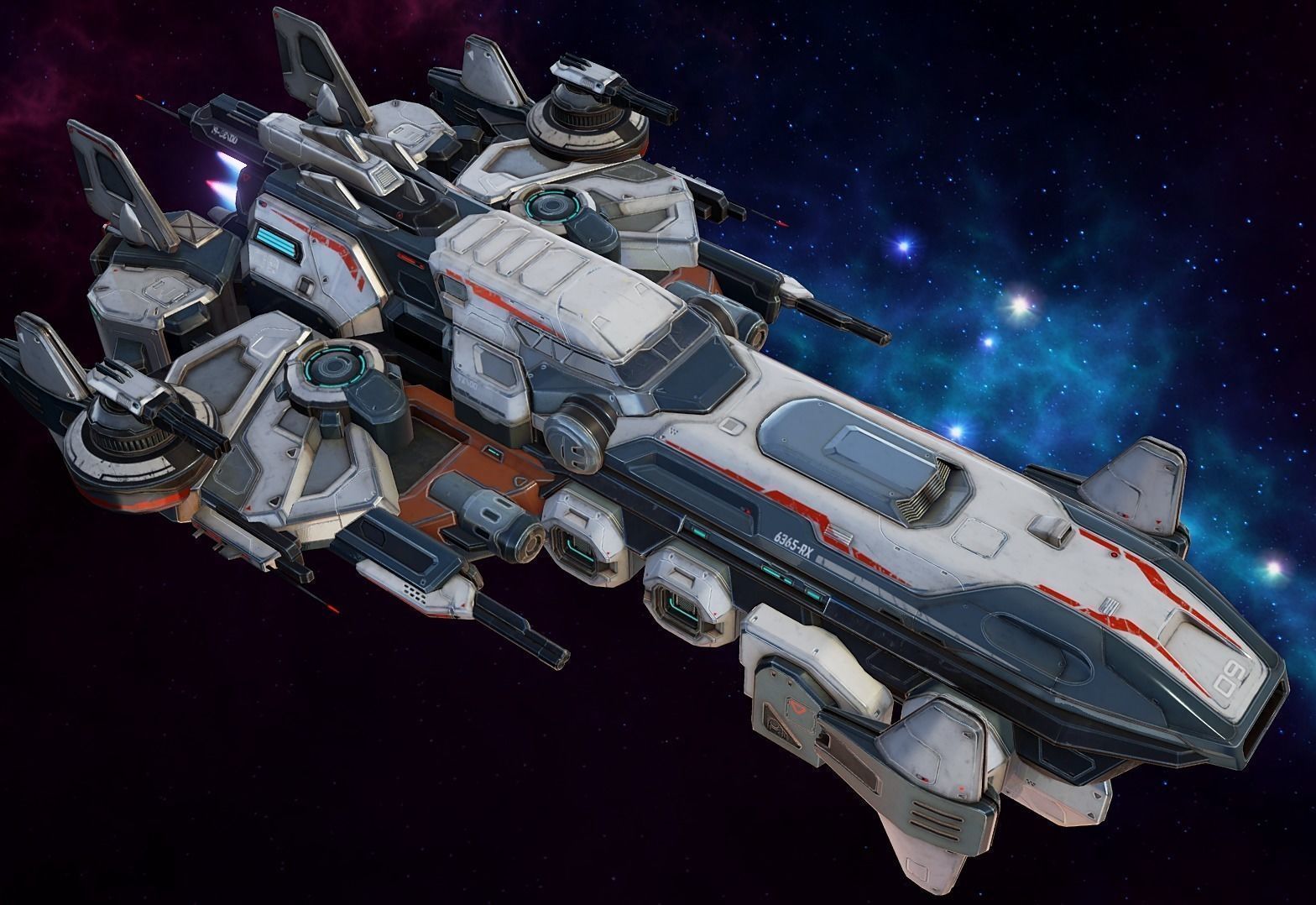 Spaceship Nemesis - low poly Low-poly 3D model_2