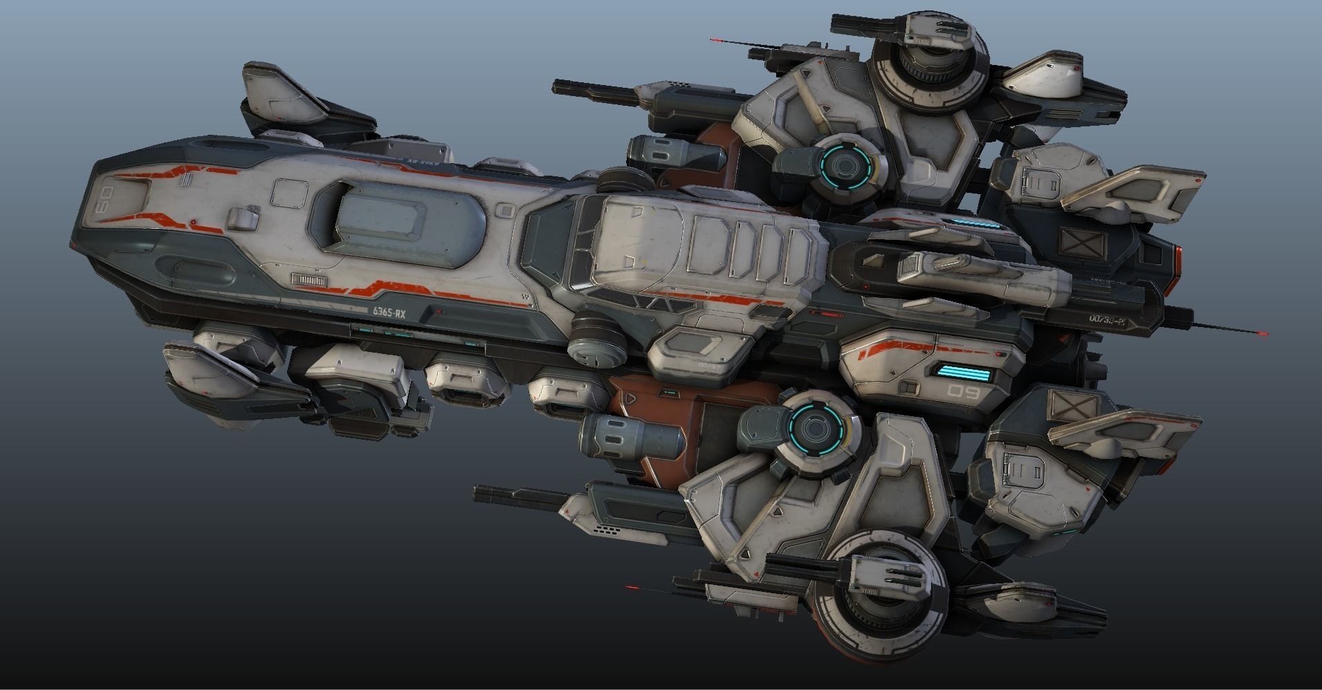 Spaceship Nemesis - low poly Low-poly 3D model_33