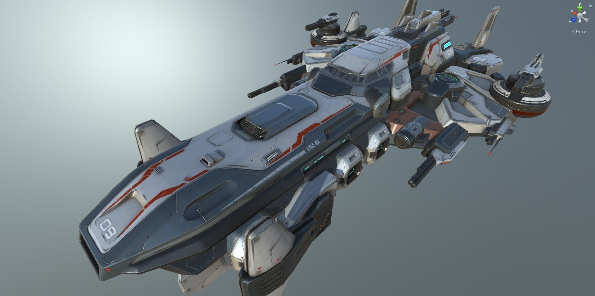 Spaceship Nemesis - low poly Low-poly 3D model_53