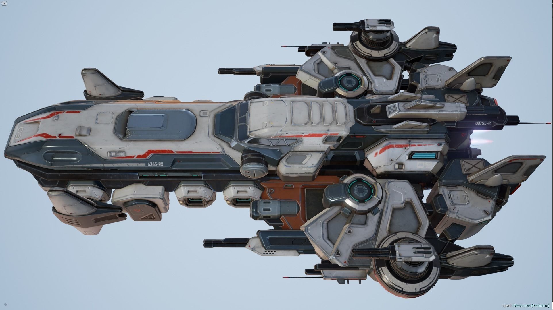 Spaceship Nemesis - low poly Low-poly 3D model_13