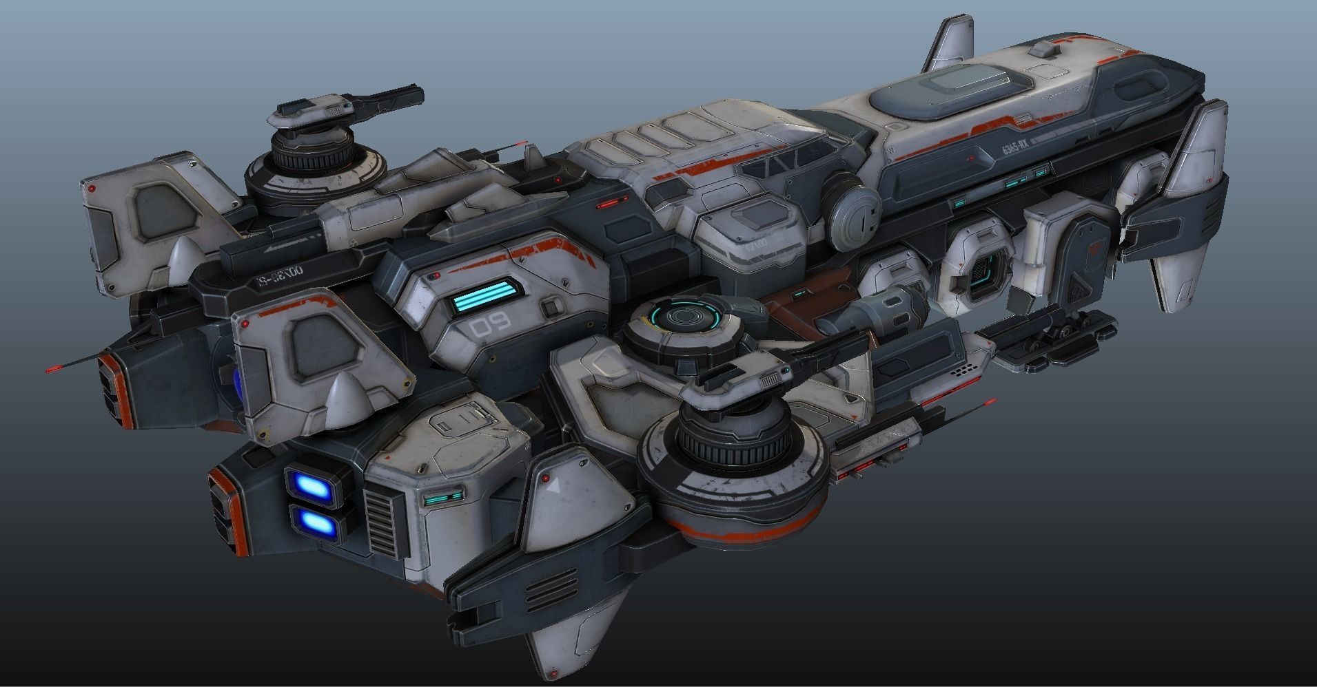 Spaceship Nemesis - low poly Low-poly 3D model_41