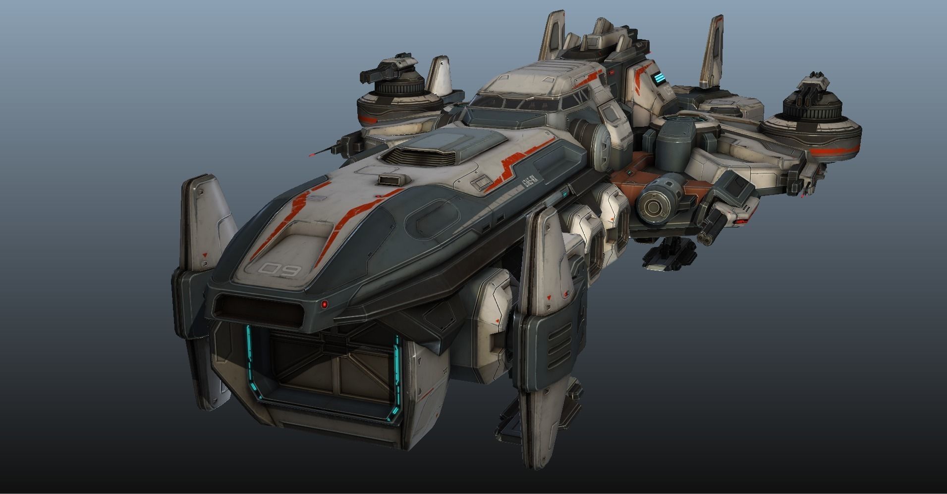 Spaceship Nemesis - low poly Low-poly 3D model_35