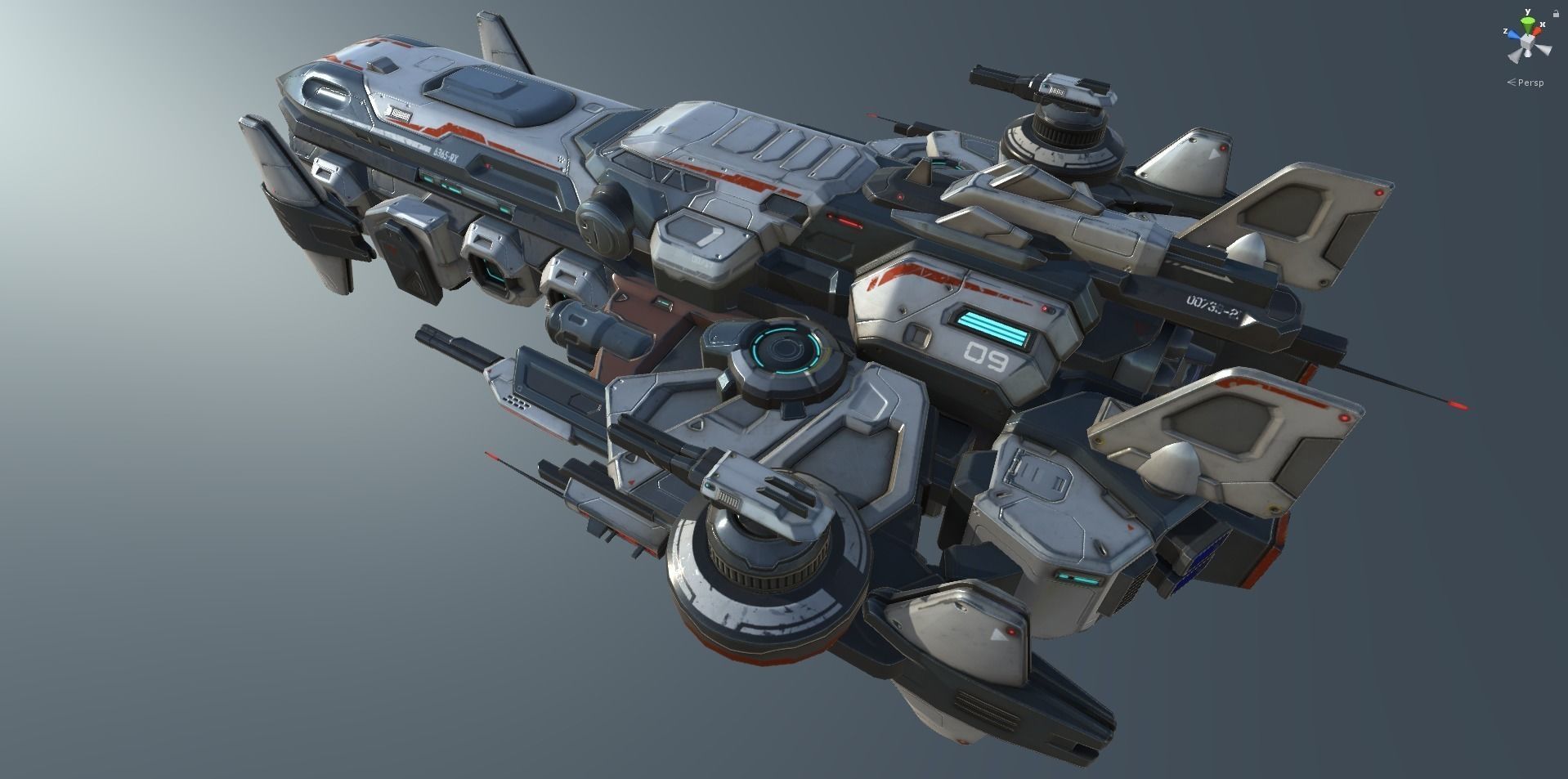 Spaceship Nemesis - low poly Low-poly 3D model_48