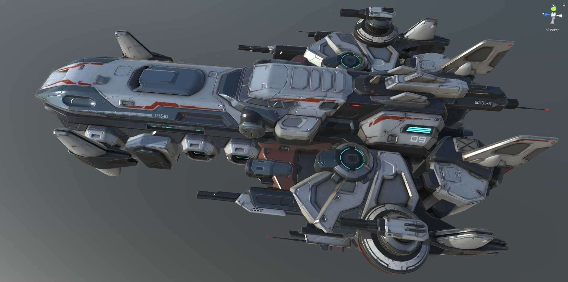 Spaceship Nemesis - low poly Low-poly 3D model_58