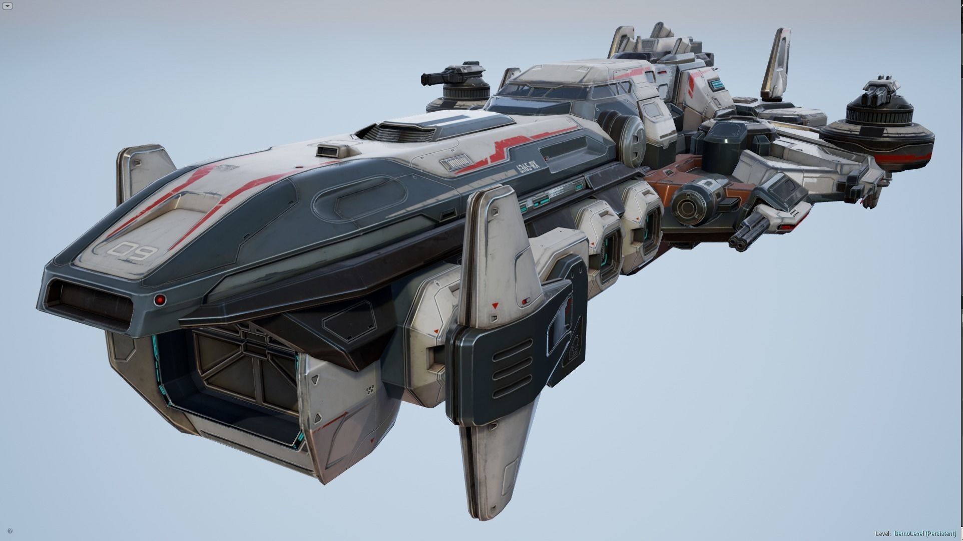 Spaceship Nemesis - low poly Low-poly 3D model_27