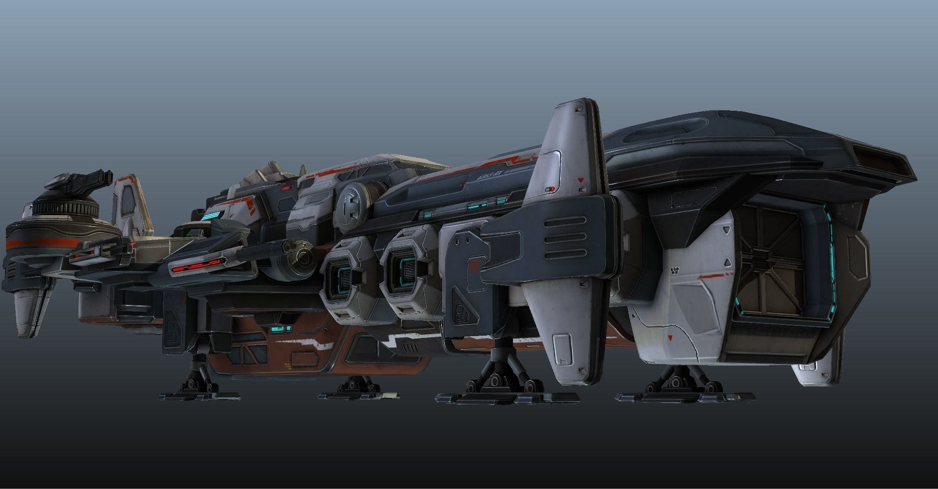 Spaceship Nemesis - low poly Low-poly 3D model_40