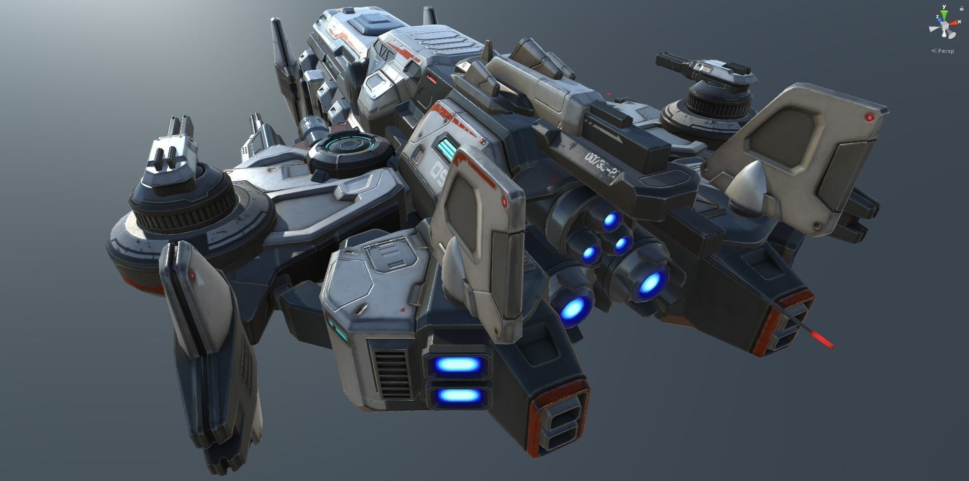 Spaceship Nemesis - low poly Low-poly 3D model_49