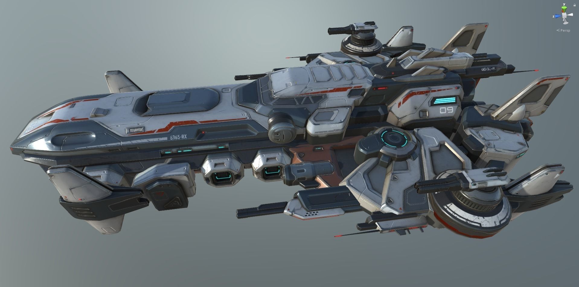 Spaceship Nemesis - low poly Low-poly 3D model_54