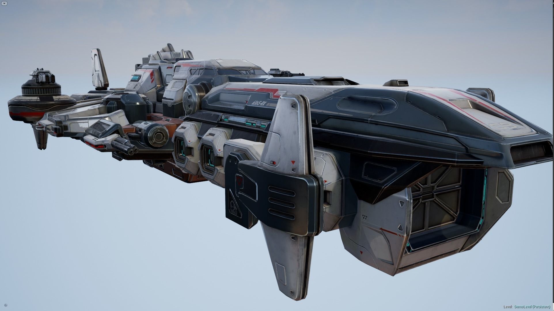 Spaceship Nemesis - low poly Low-poly 3D model_17