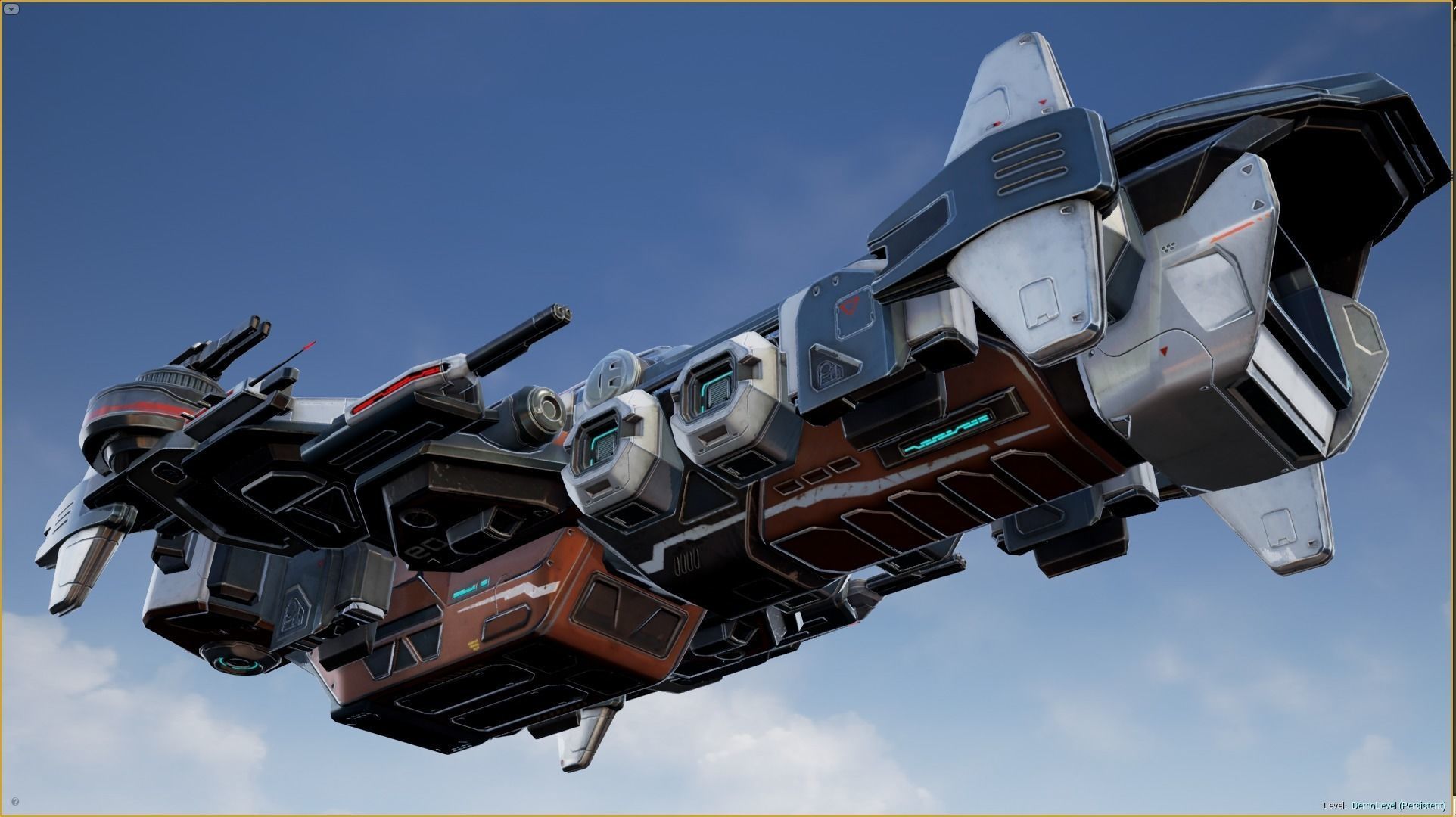 Spaceship Nemesis - low poly Low-poly 3D model_9