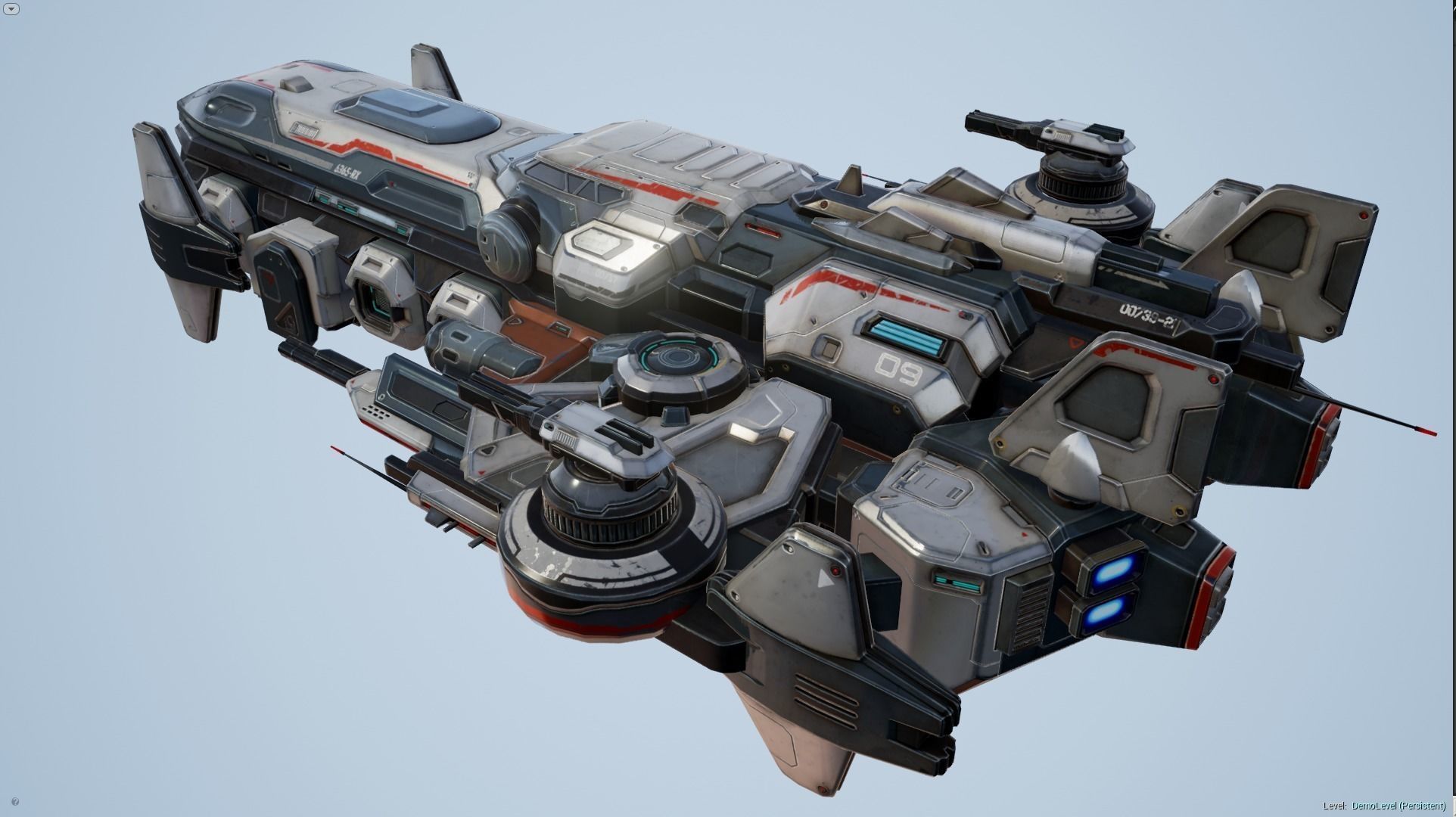 Spaceship Nemesis - low poly Low-poly 3D model_22