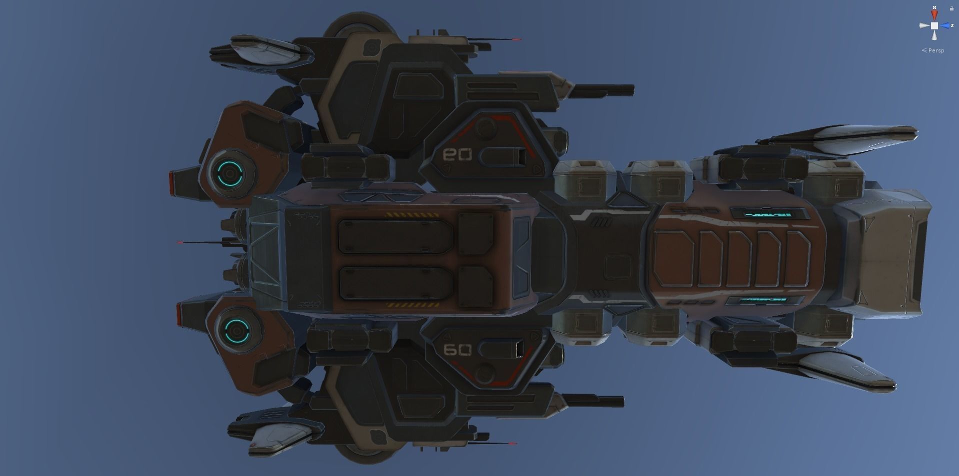 Spaceship Nemesis - low poly Low-poly 3D model_57