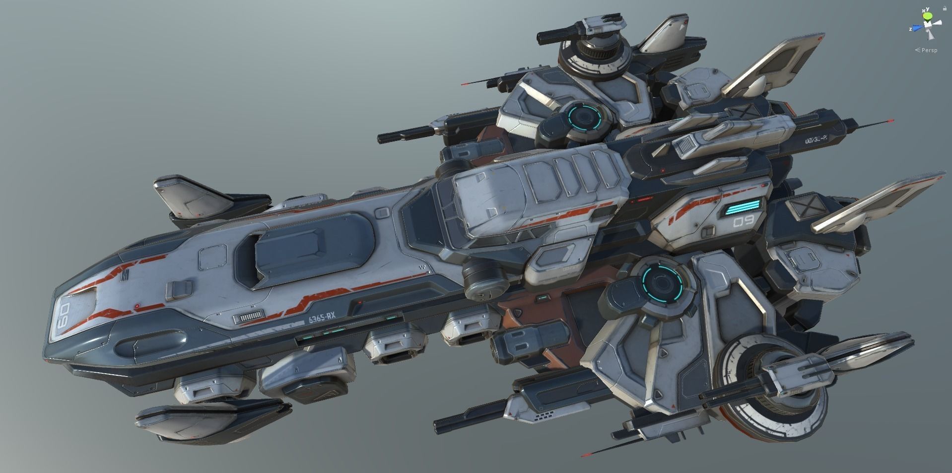 Spaceship Nemesis - low poly Low-poly 3D model_56