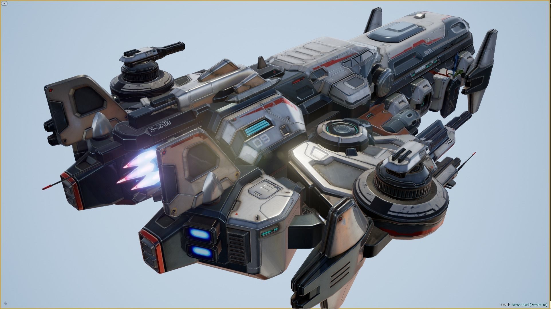 Spaceship Nemesis - low poly Low-poly 3D model_19