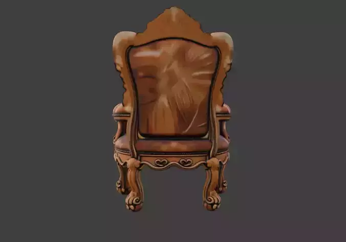 Wood Sofa Low-poly 3D model 5