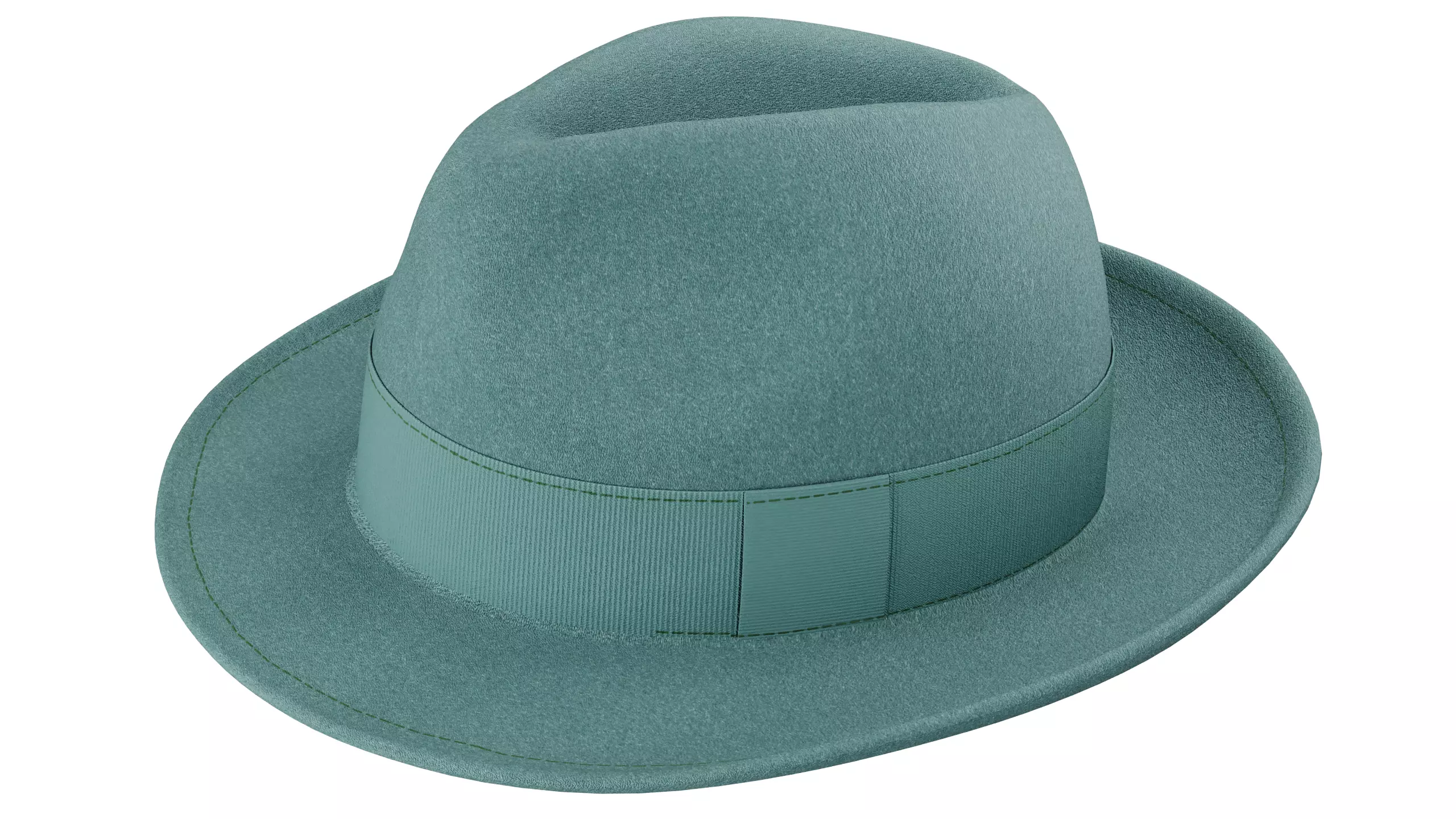 Classic Fedora Dark Teal 3D Model 3D model