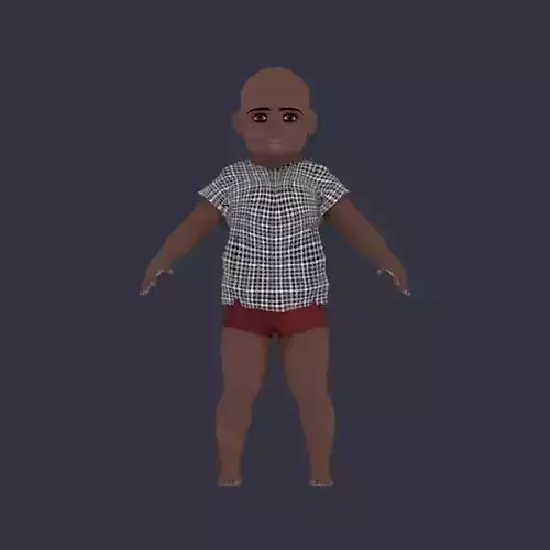 little boy Low-poly 3D model