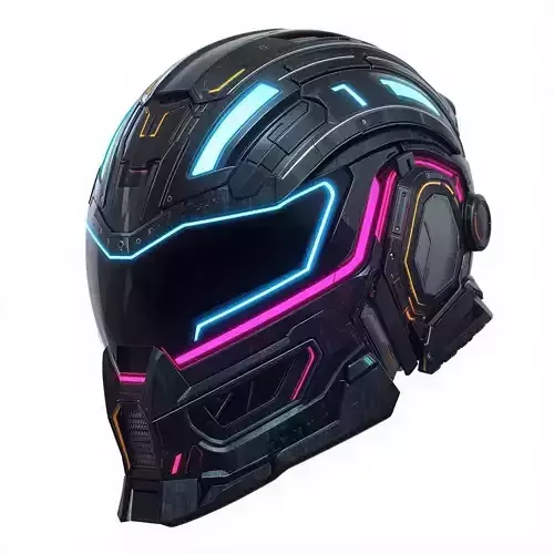 Cyber-Industrial Pilot Helmet 3D Model