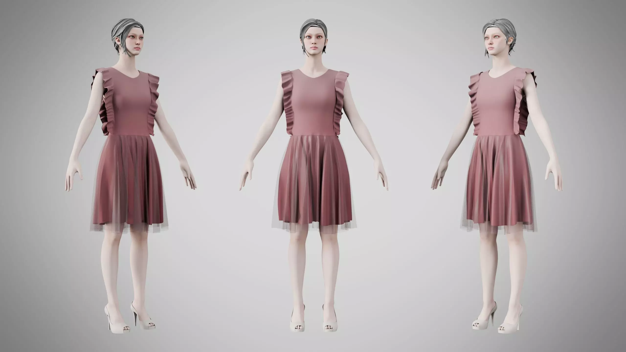 3D model Dress 20 Bazaar VR / AR / low-poly | CGTrader
