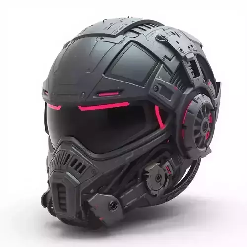 Cyber-Industrial Soldier Helmet 3D Model