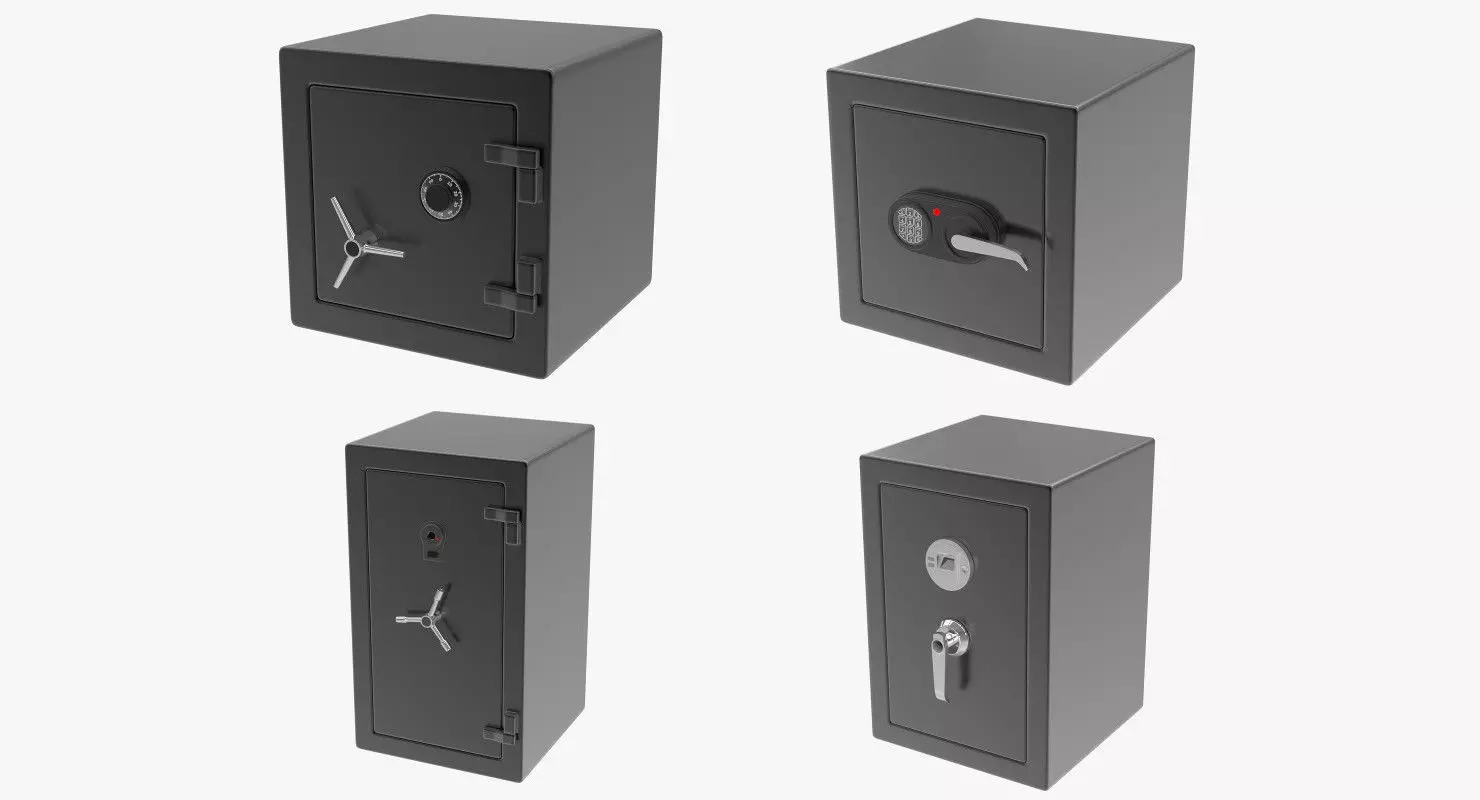 Safes Collection safe box 3D model_0