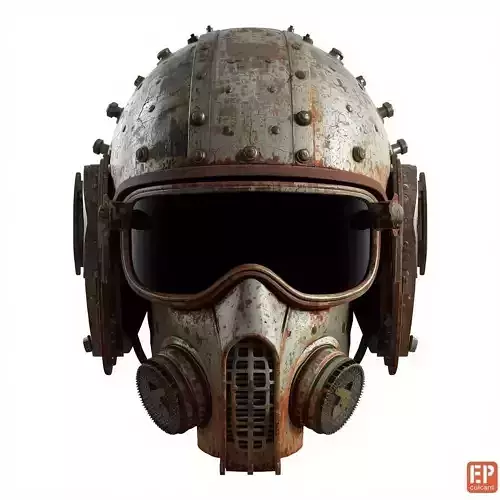 Steampunk Tactical Gas Mask Helmet 3D Model