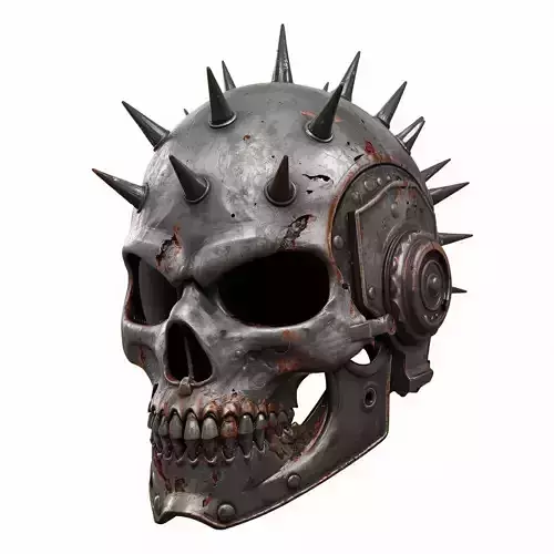 Wasteland Skull Spike Helmet 3D Model