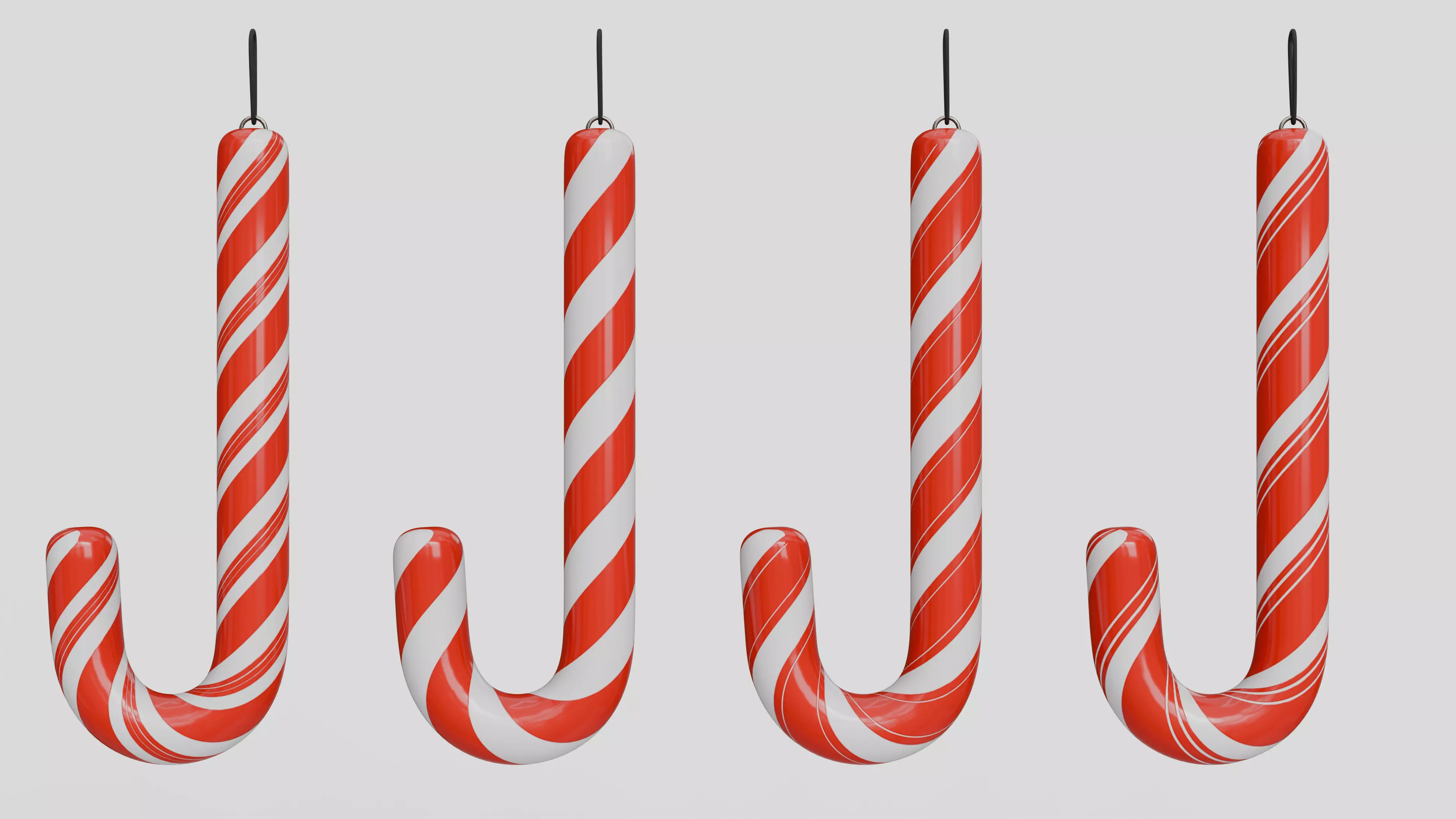 Christmas Candy Cane Collection 01 Low-poly 3D model