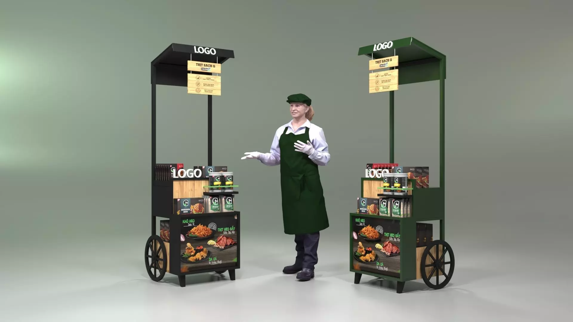 Sampling Booth Trolley 3D model