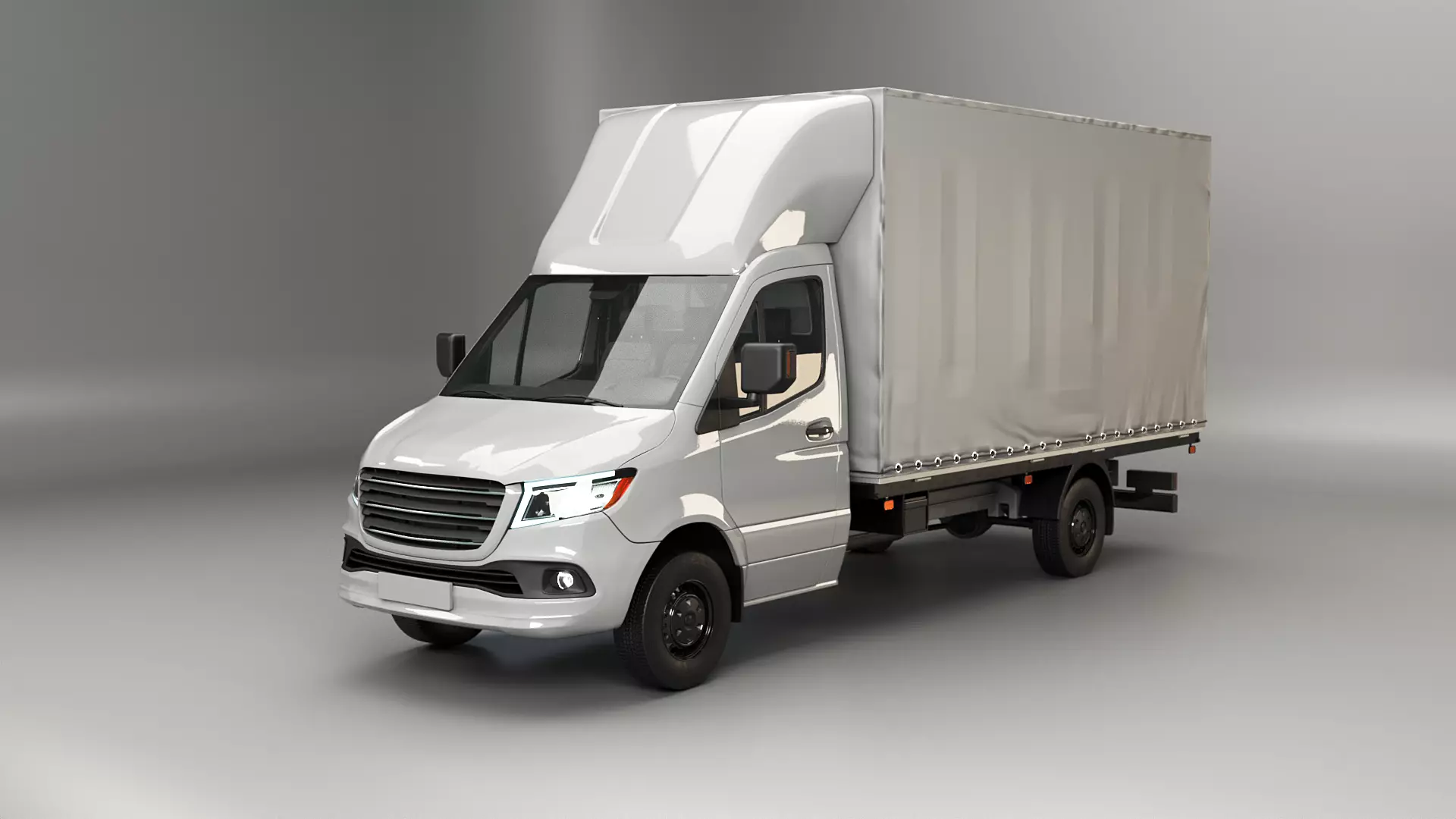 Modern Curtain Tautliner Van 3D model