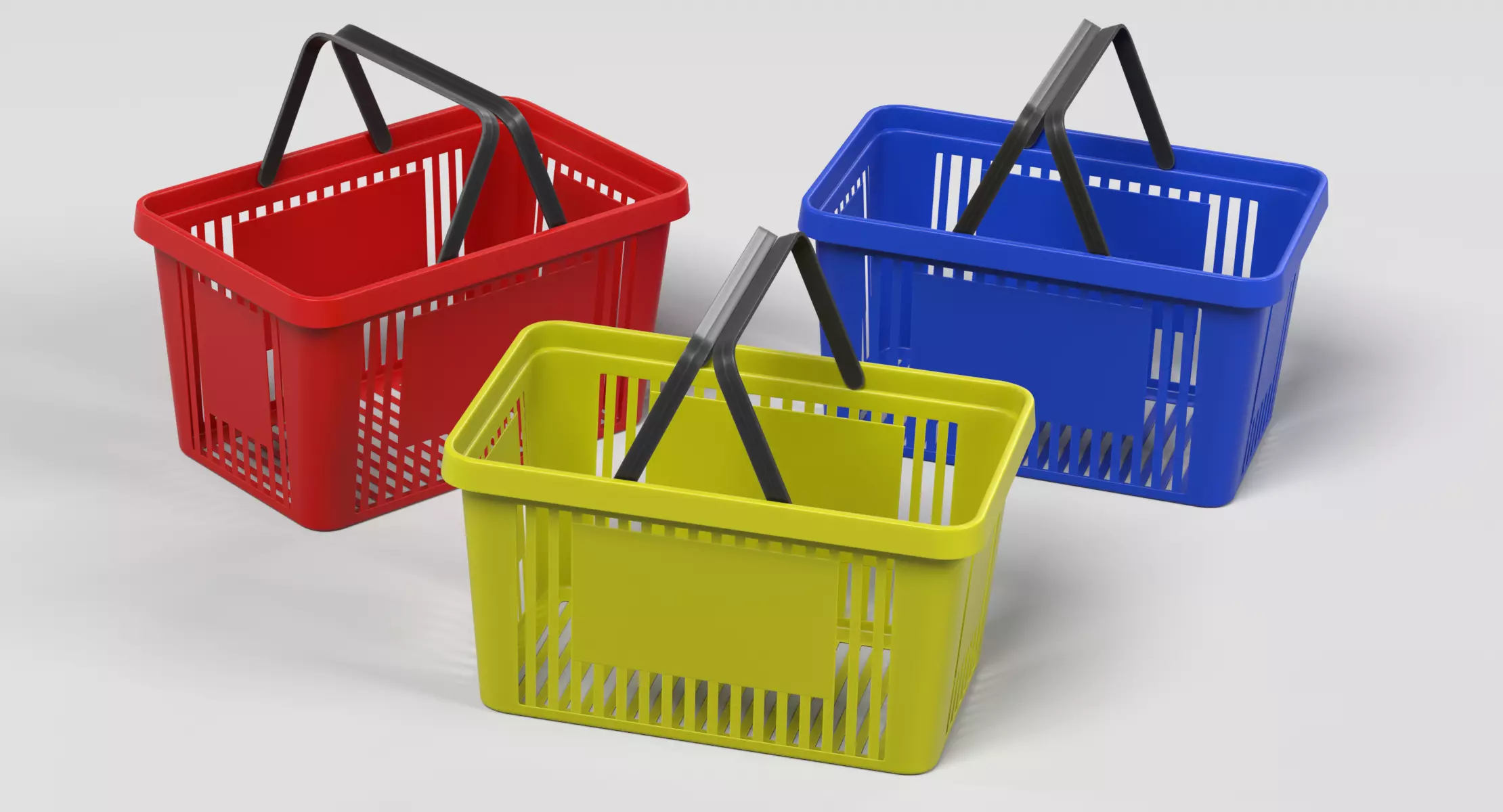 Shopping Basket V2 - Plastic Store Prop Rigged 3D model