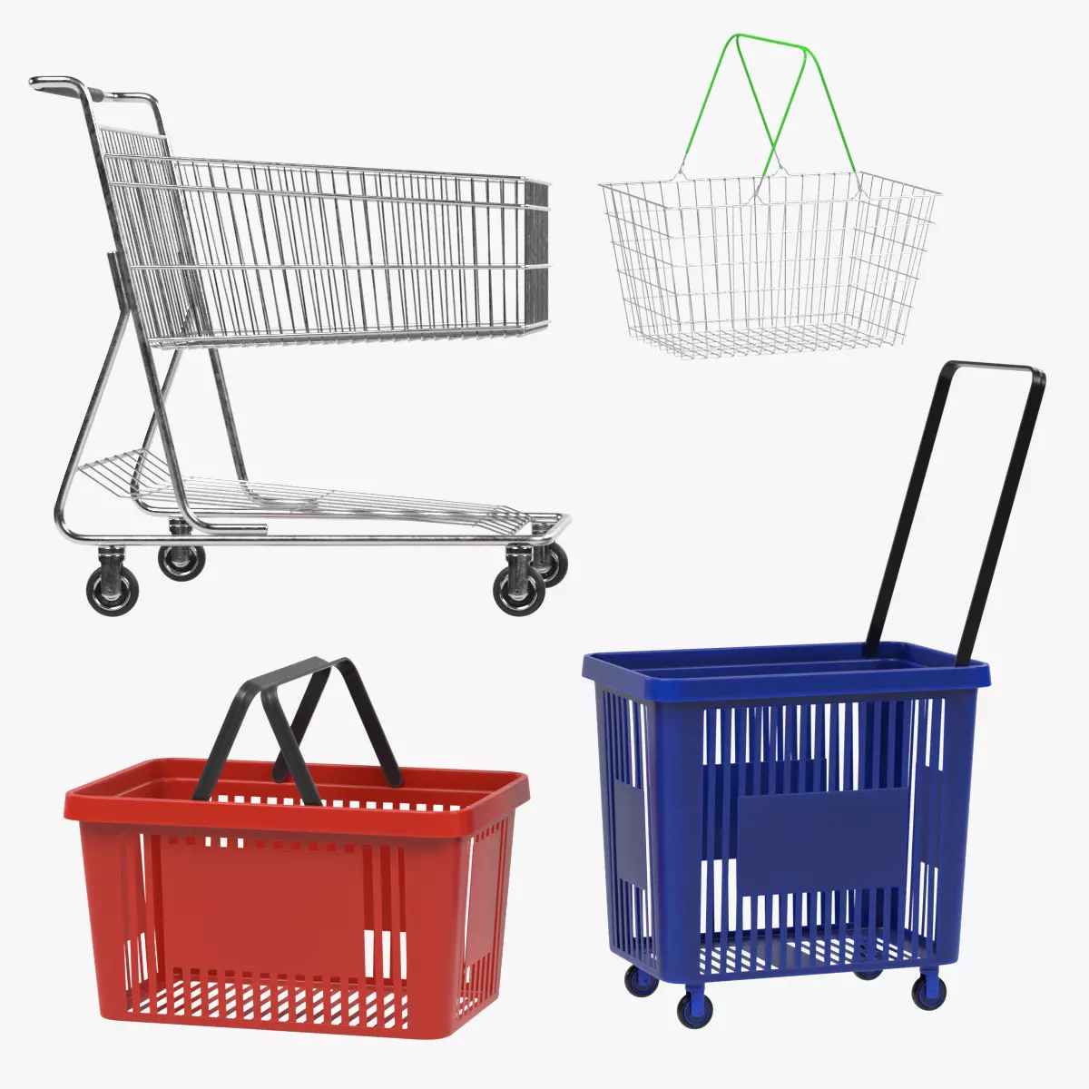 -Shopping Carts and Baskets Collection- 3D model